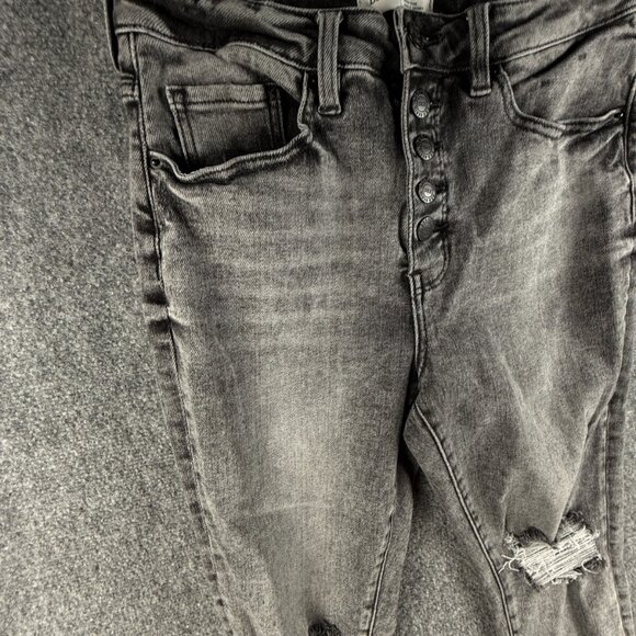 BKE Billie Gray Denim Jeans Slim Fit High Rise Ankle Skinny Stretch ACTL 29x27 - Picture 2 of 16